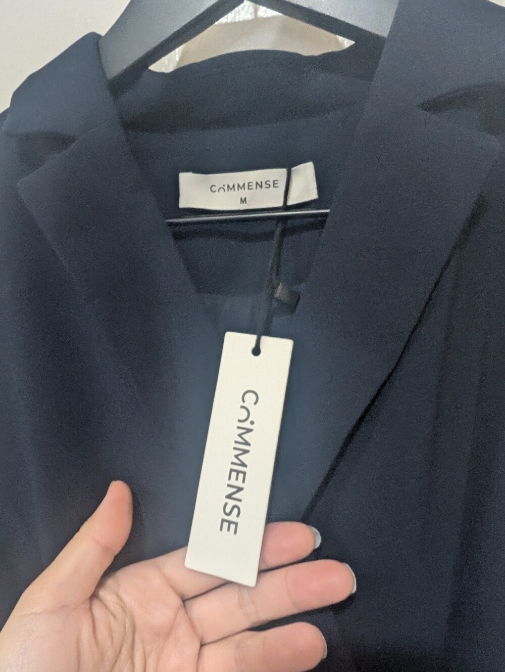 Commense NWT Navy Belted Pleated Sleeveless Blazer Dress - Picture 5 of 13